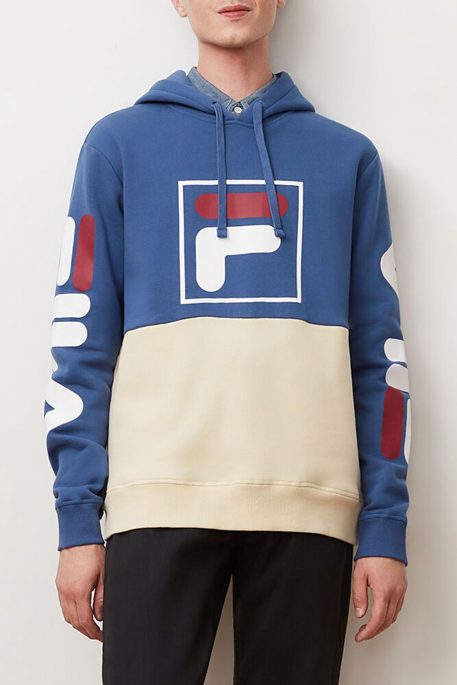 Fila Hoodie Panske Marzio Námornícka Modrá/Biele - EYRDJ6023